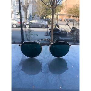 Ray-Ban Gold Frame with Blue Lenses Sunglasses